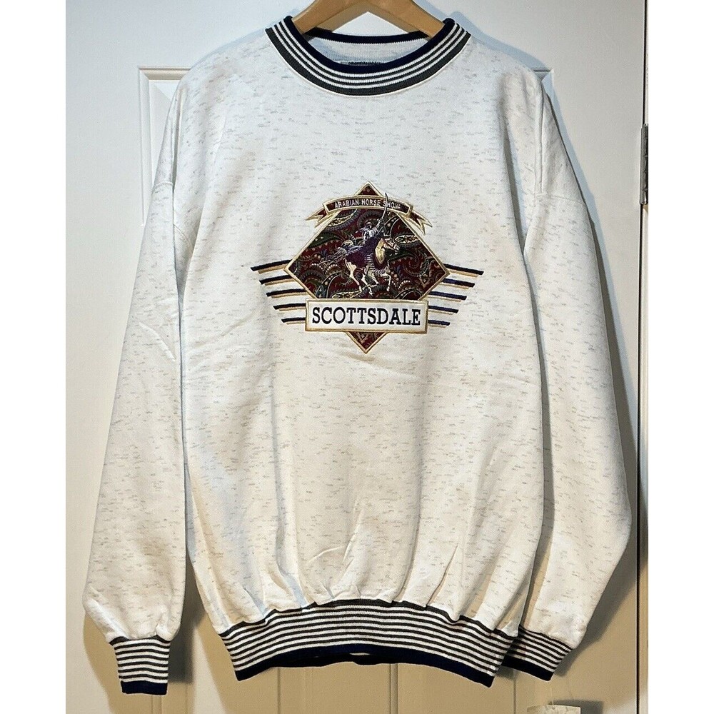 VINTAGE 90s NWT Arabian Horse Show Scottsdale Embroidered Sweatshirt Size XL